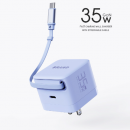 Mini charging head with built-in extension cable type-c