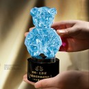 Color-plated Bear Crystal Trophy