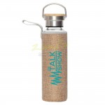 18.5OZ  Glass Bottle with Cotton linen cup sleeve with handle