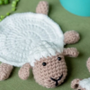 Cute lamb knitted coaster