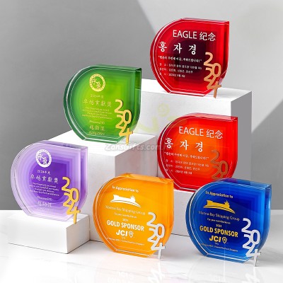 Colour Printing Crystal Trophy