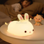 Little rabbit pats the light