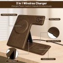 Folding Wireless Charging Leather Phone Holder