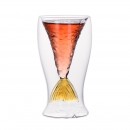 Colorful mermaid double-layer glass cup