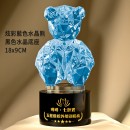 Color-plated Bear Crystal Trophy