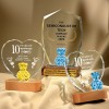 Color-plated Bear Crystal Trophy