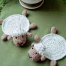 Cute lamb knitted coaster