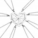 刻字心形拼图项链