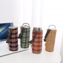 Checkered Canvas Water Cup Bag