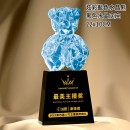 Color-plated Bear Crystal Trophy