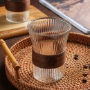 日式竖纹泡茶隔热玻璃杯