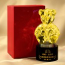 Color-plated Bear Crystal Trophy