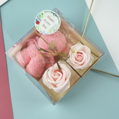 Rose Soap Flower Towel Gift Box