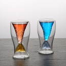 Colorful mermaid double-layer glass cup