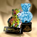 Color-plated Bear Crystal Trophy