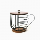 Wrought iron storage basket with lid