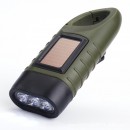 Camping hand cranked LED flashlight