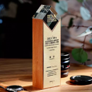 Solid Wood Crystal Trophy